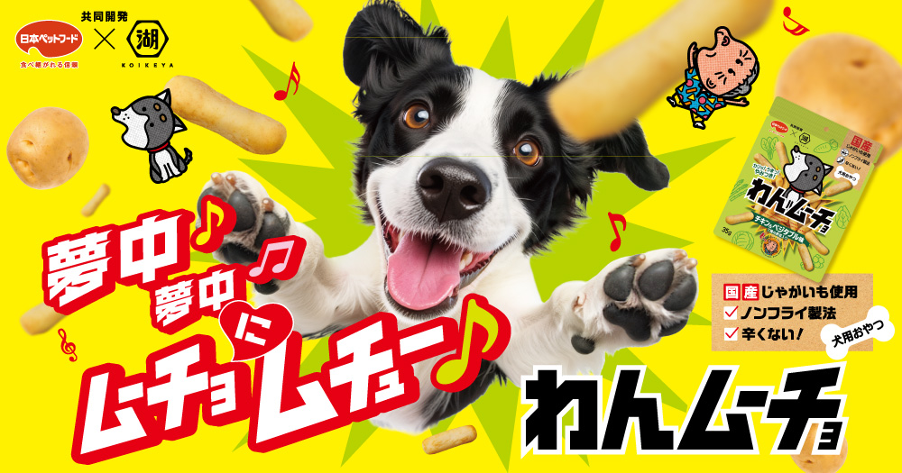 新登場！湖池屋と共同開発「わんムーチョ」