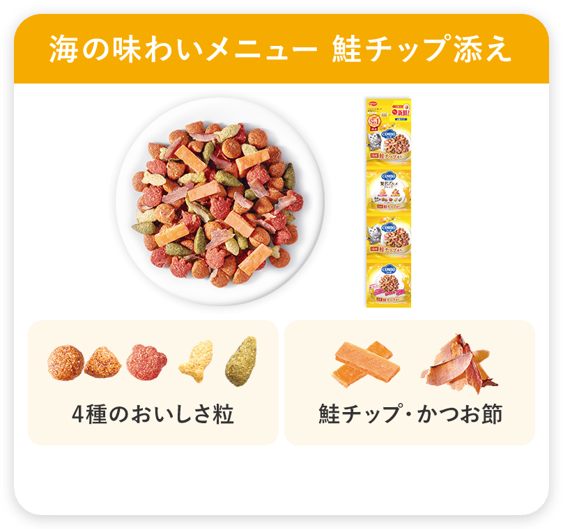 コンボ キャット 連パック 海の味わいメニュー 鮭チップ添え