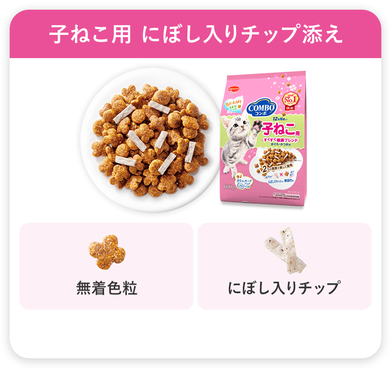 コンボ キャット 子ねこ用 にぼし入りチップ添え